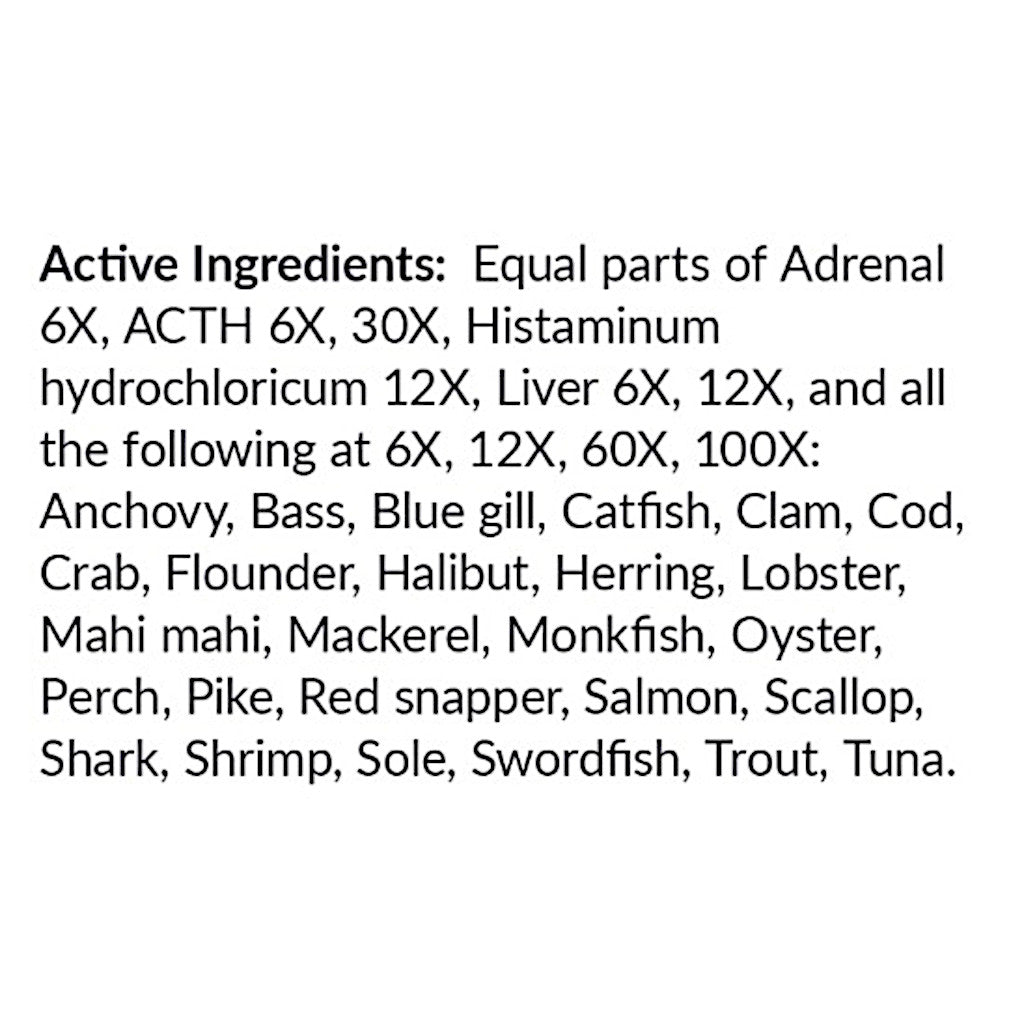 List of active ingredients with various fish names on a white background
