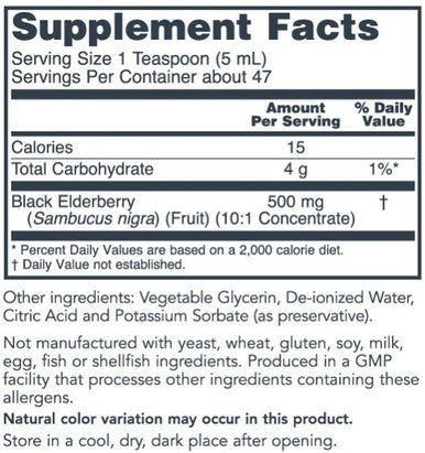 Protocol for Life Balance Sambucus black elderberry liquid 8oz.