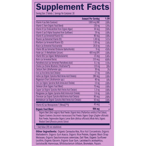 True Grace Prenatal Multivitamin 60 vegan tabs