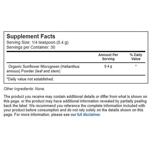 True Grace Sunflower Microgreens 12g (0.4oz)