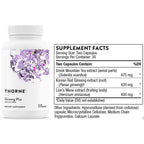 Thorne Supplements bottle with supplement facts label on a white background