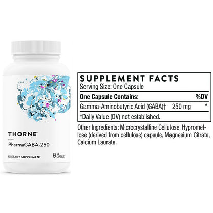 Supplement bottle with label showing supplement facts and Thorne brand name.
