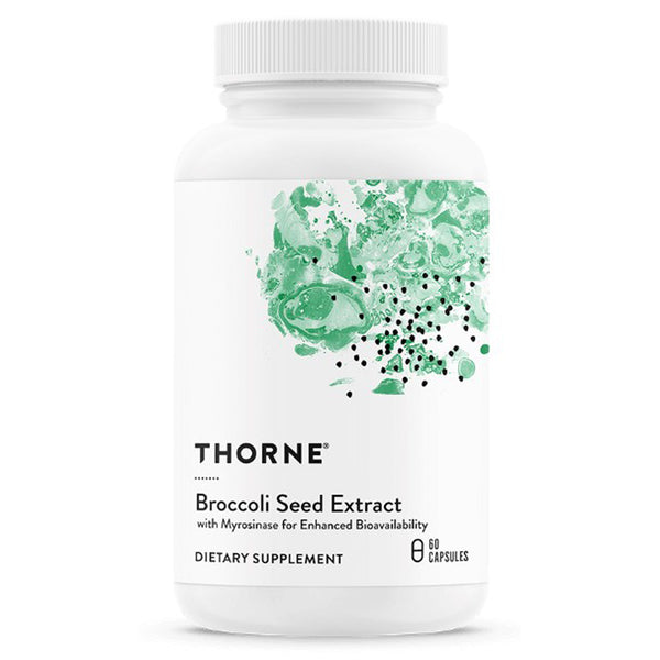 Thorne Broccoli Seed Extract for liver detoxification, antioxidant, protects protect from environmental pollutants, front label 
