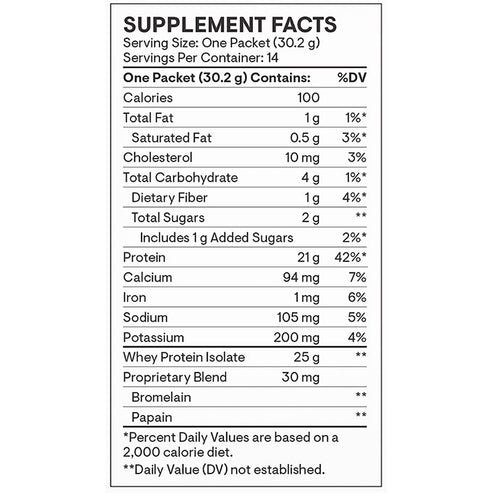 Thorne Whey Protein Isolate Chocolate 14 packets