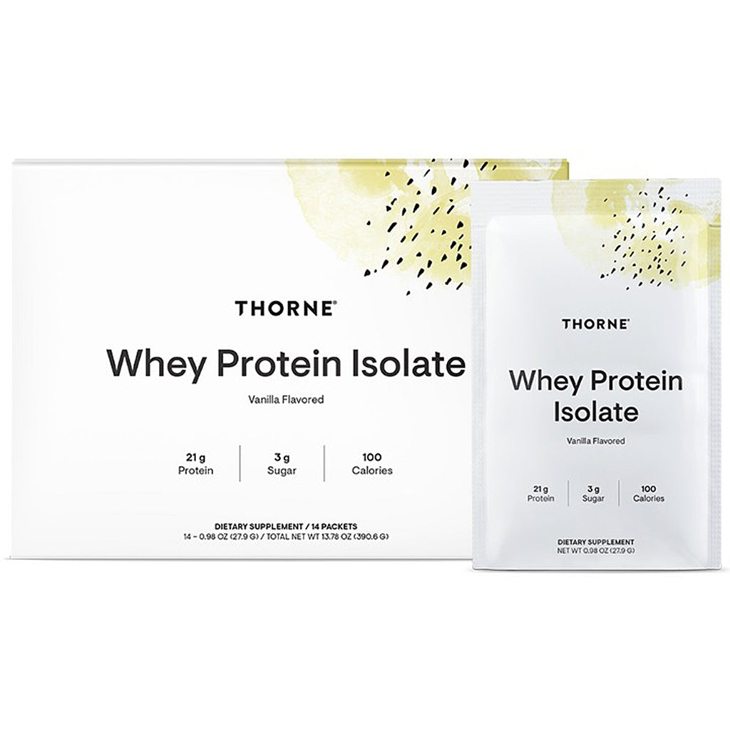 Thorne Whey Protein Isolate Vanilla 14 packets