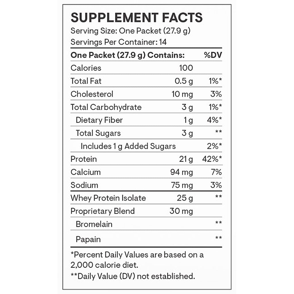 Thorne Whey Protein Isolate Vanilla 14 packets