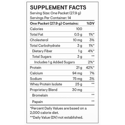 Thorne Whey Protein Isolate Vanilla 14 packets