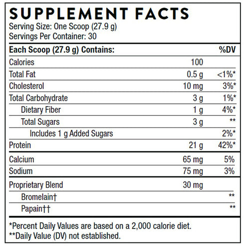 Thorne Whey Protein Isolate Vanilla 28.5 oz (807g)