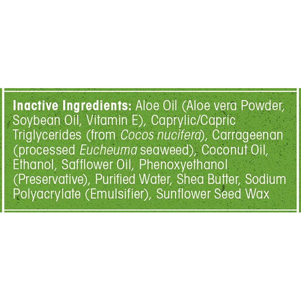 List of inactive ingredients on a green background