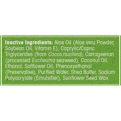 List of inactive ingredients on a green background