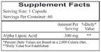 Cardiovascular Research Thioctic 300 mg (Alpha Lipoic Acid) 60sg