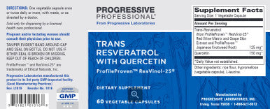 Progressive Labs Trans-Resveratrol w-Quercetin 125mg 60c