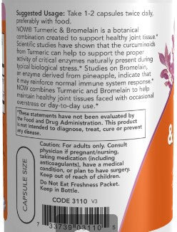 NOW Turmeric & Bromelain 90vc