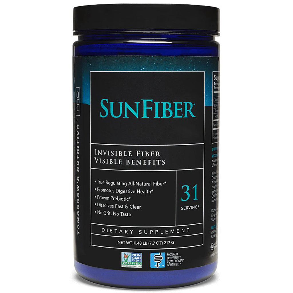SunFiber dietary supplement container on a white background