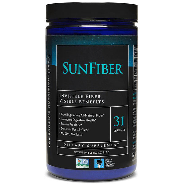 SunFiber dietary supplement container on a white background