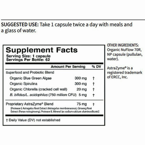 U.S Enzymes Chlora-xym 62 np capsules
