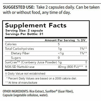 Supplement label with serving size, calories, and ingredients on a white background