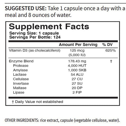 U.S Enzymes D3-xym 124 vegetarian capsules