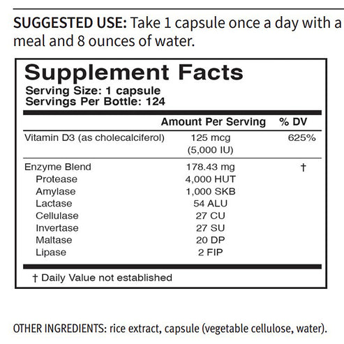U.S Enzymes D3-xym 124 vegetarian capsules