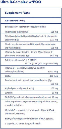Pure Encapsulations Ultra B-Complex w-PQQ 60c