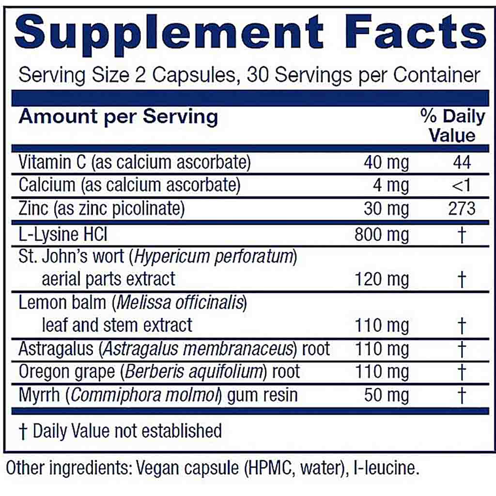 A Supplement Facts label showing a supplement's nutrition panel with ingredients listed in mg amounts and daily value percentages on a white background.