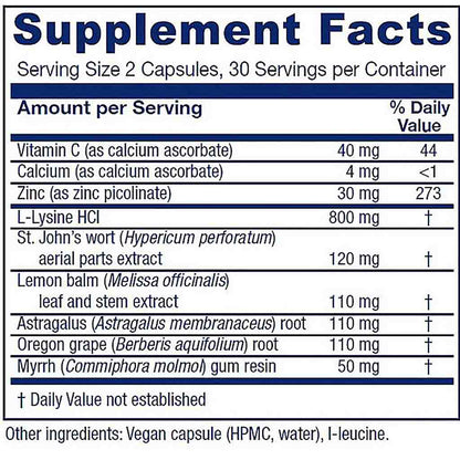 A Supplement Facts label showing a supplement's nutrition panel with ingredients listed in mg amounts and daily value percentages on a white background.