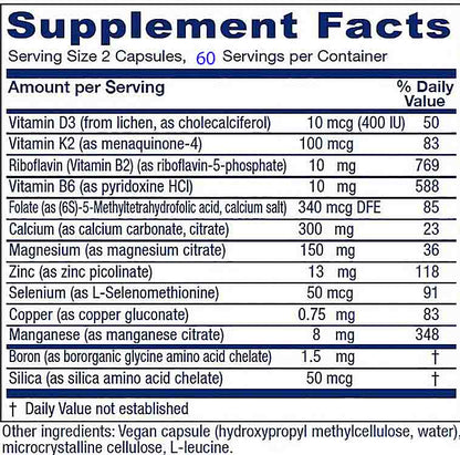 A close-up of a supplement facts label showing a supplement called 'Vitamin D3' with daily values listed in a table format.