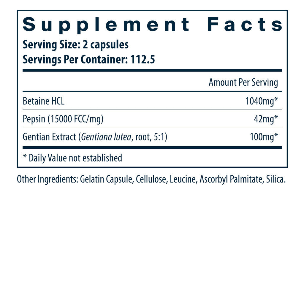 Vital Nutrients Betaine HCL-Pepsin 225c