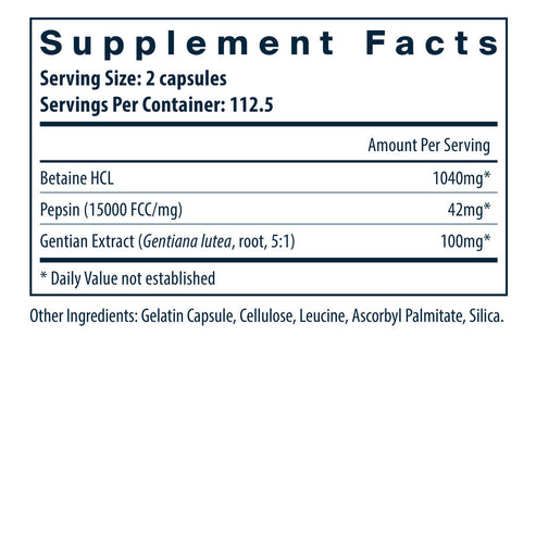 Vital Nutrients Betaine HCL-Pepsin 225c