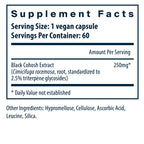 Vital Nutrients Black Cohosh 250mg 60vc