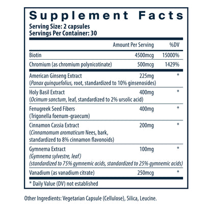 Vital Nutrients Blood Sugar Support 60c