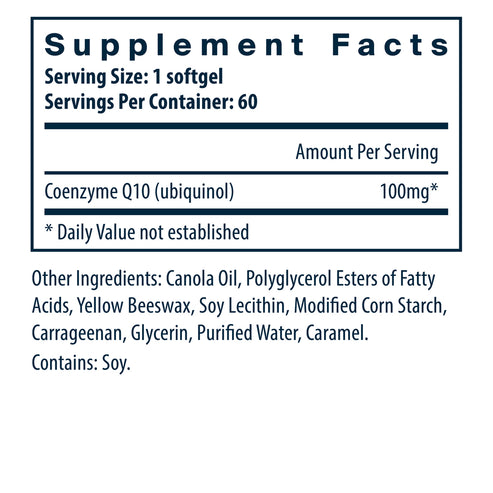 Vital Nutrients Ubiquinol CoQ10 100mg 60vc