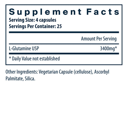 Vital Nutrients Glutamine 3400mg 100vc