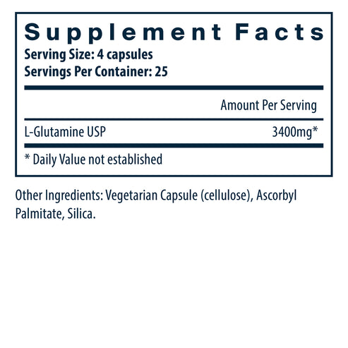 Vital Nutrients Glutamine 3400mg 100vc