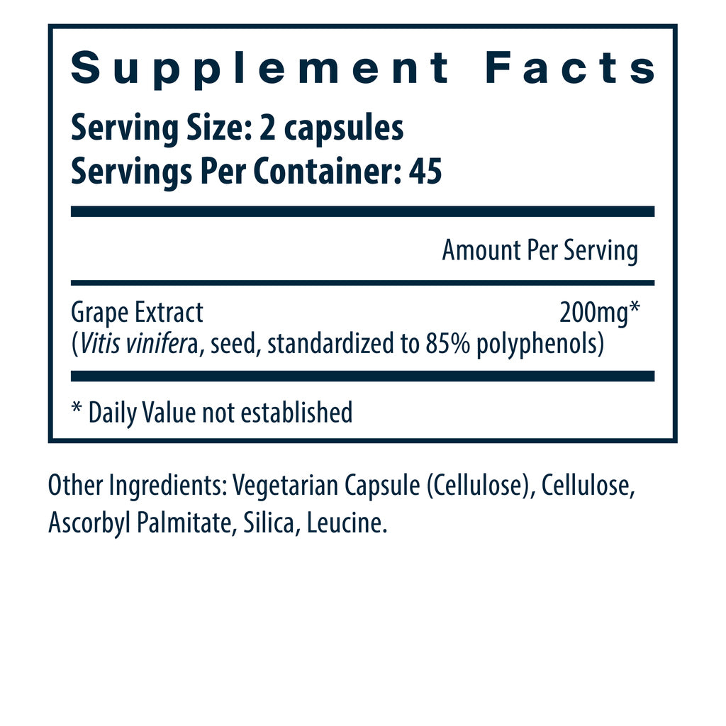 Vital Nutrients Grape Seed Extract 100mg 90c