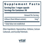 Vital Nutrients Lithium (orotate) 5 mg 90vc