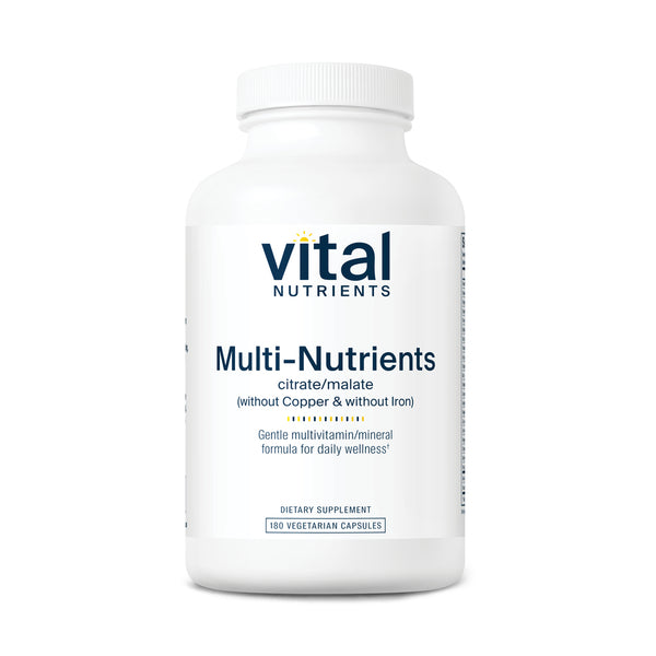 Vital Nutrients Multi-Nutrients 3 citrate/malate (without Copper & without Iron) 180vc