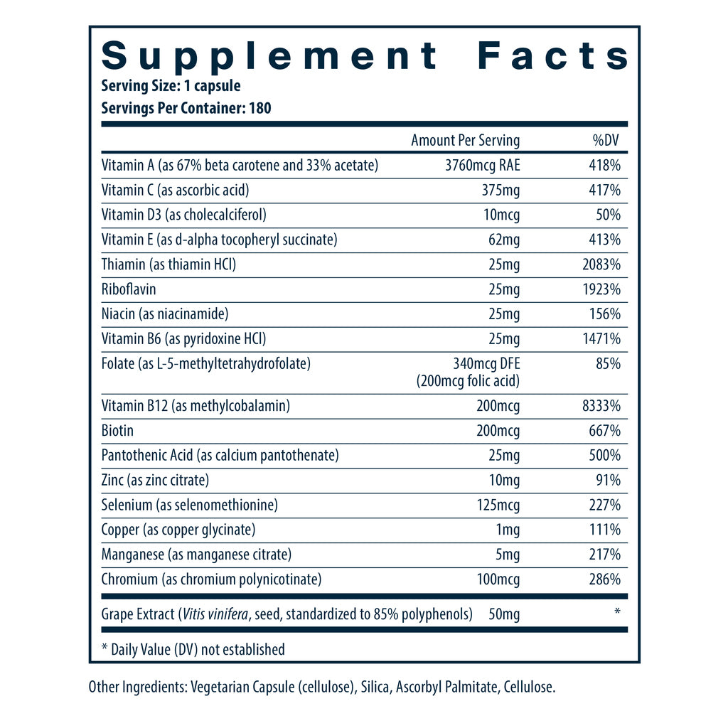 Vital Nutrients Minimal and Essential 180vc