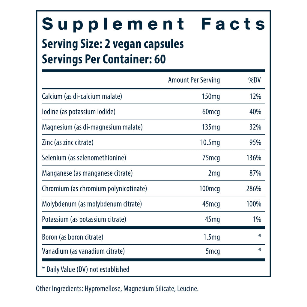 Vital Nutrients Multi-Minerals (Without Copper & Iron) 120vc