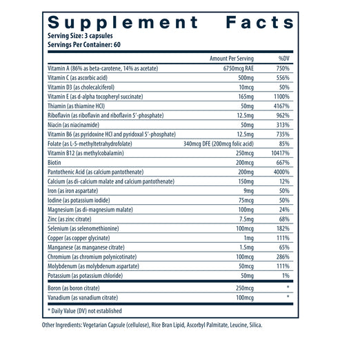 Vital Nutrients Multi-Nutrients with Iron & Iodine 180vc