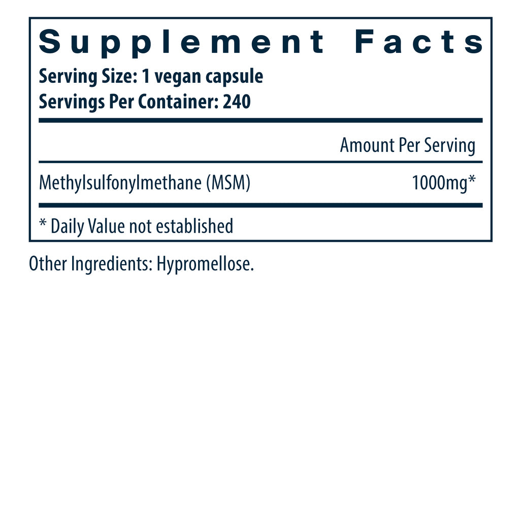 Vital Nutrients MSM 1000mg 240vc