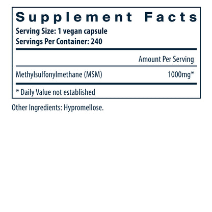 Vital Nutrients MSM 1000mg 240vc