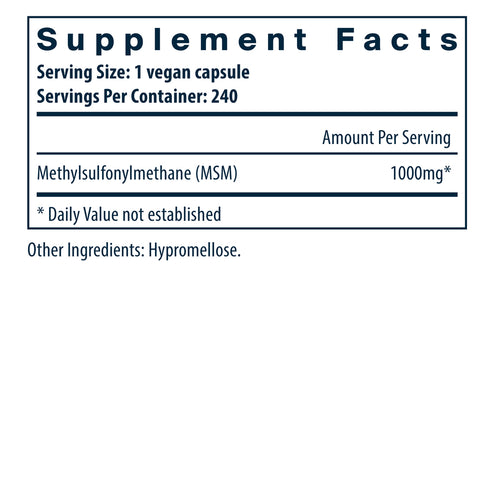 Vital Nutrients MSM 1000mg 240vc