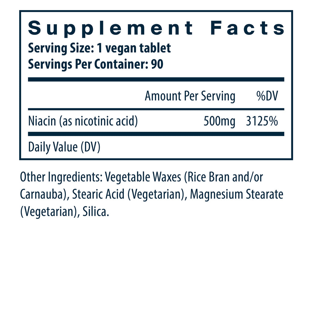 Vital Nutrients Niacin 500mg 90 Tablets