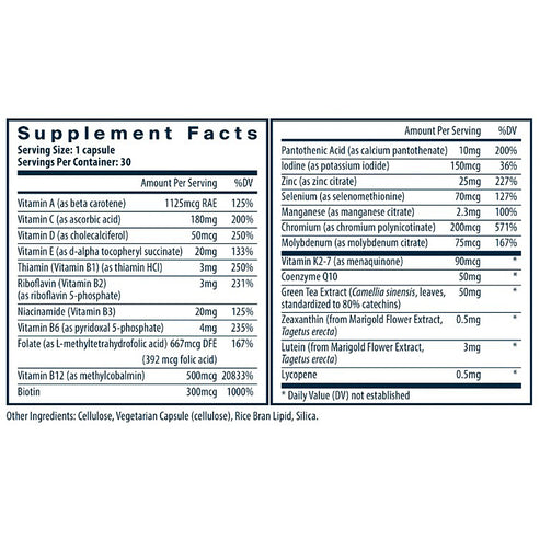 Vital Nutrients Once Daily Multivitamin 60 vegan caps