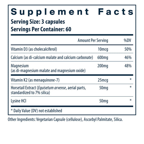 Vital Nutrients Osteo-Nutrients (with Vitamin D3 and K2-7) 180vc