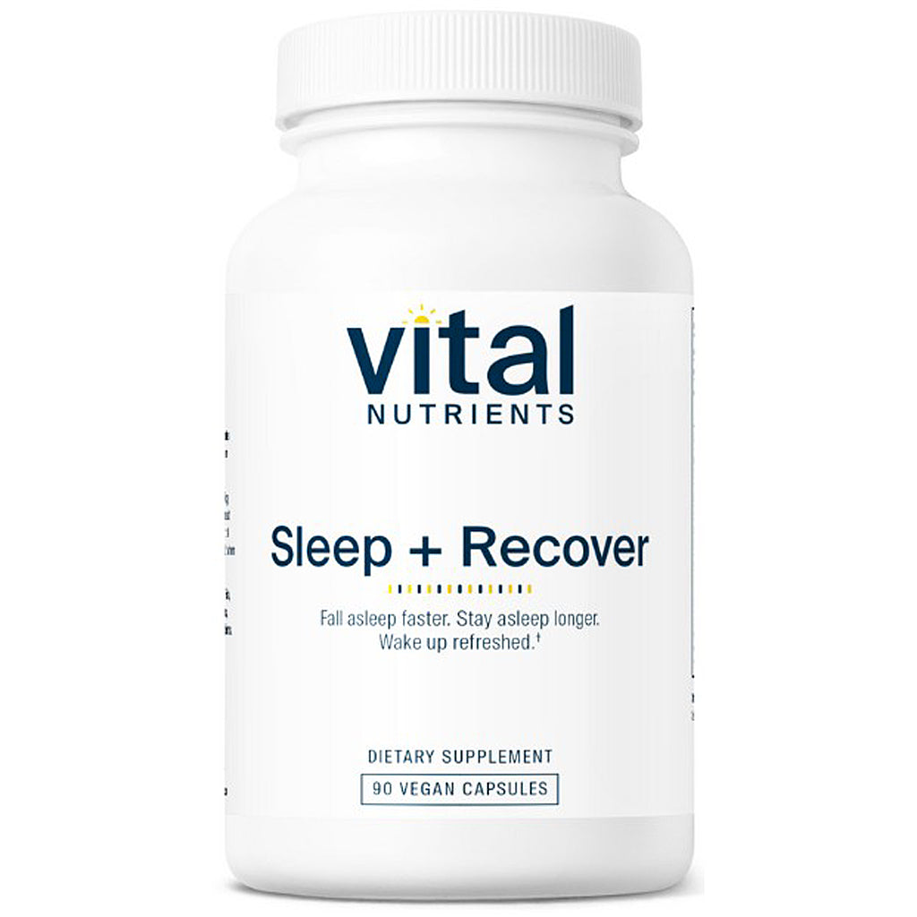 Vital Nutrients Sleep + Recover supplement bottle on a white background