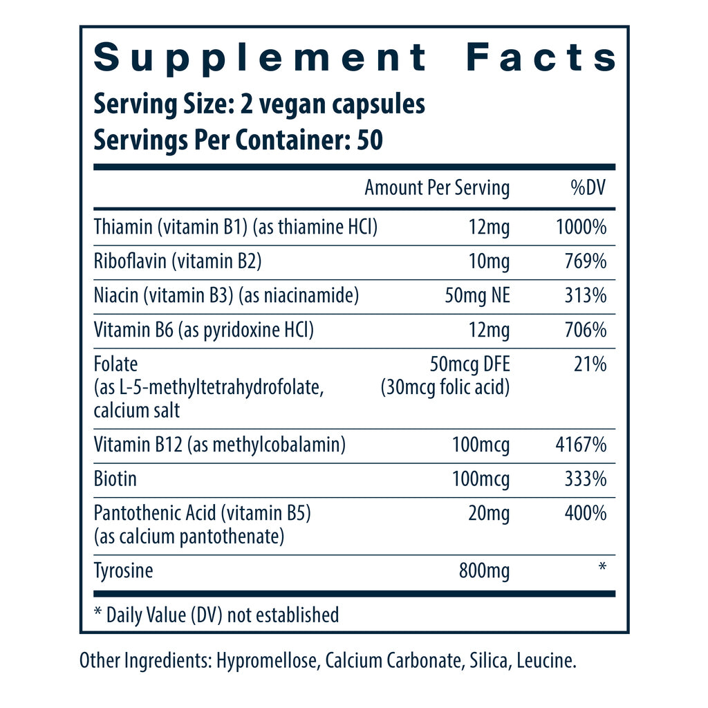 Vital Nutrients Tyrosine and B Vitamins 100vc