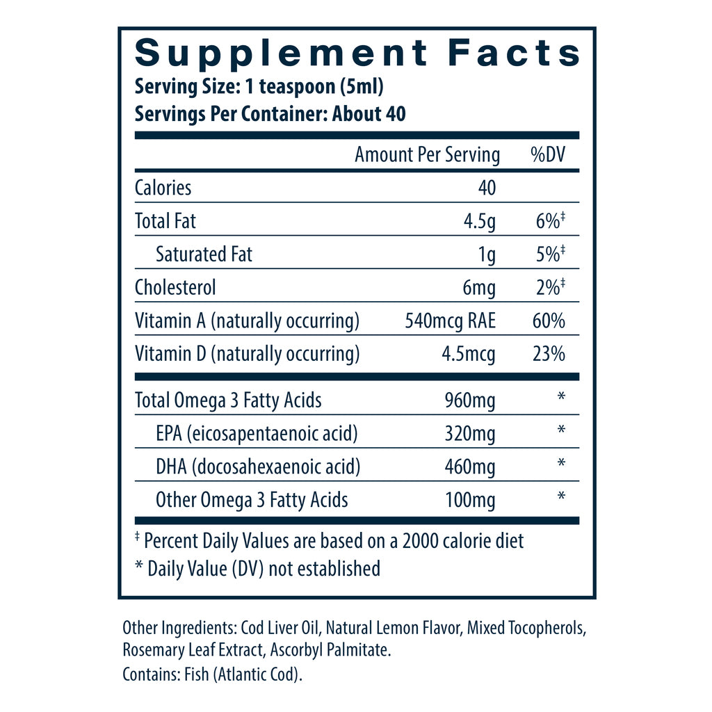 Vital Nutrients Ultra Pure Cod Liver Oil 200ml