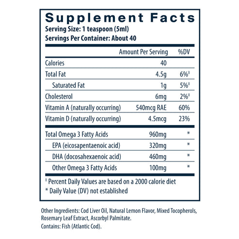 Vital Nutrients Ultra Pure Cod Liver Oil 1025 200ml